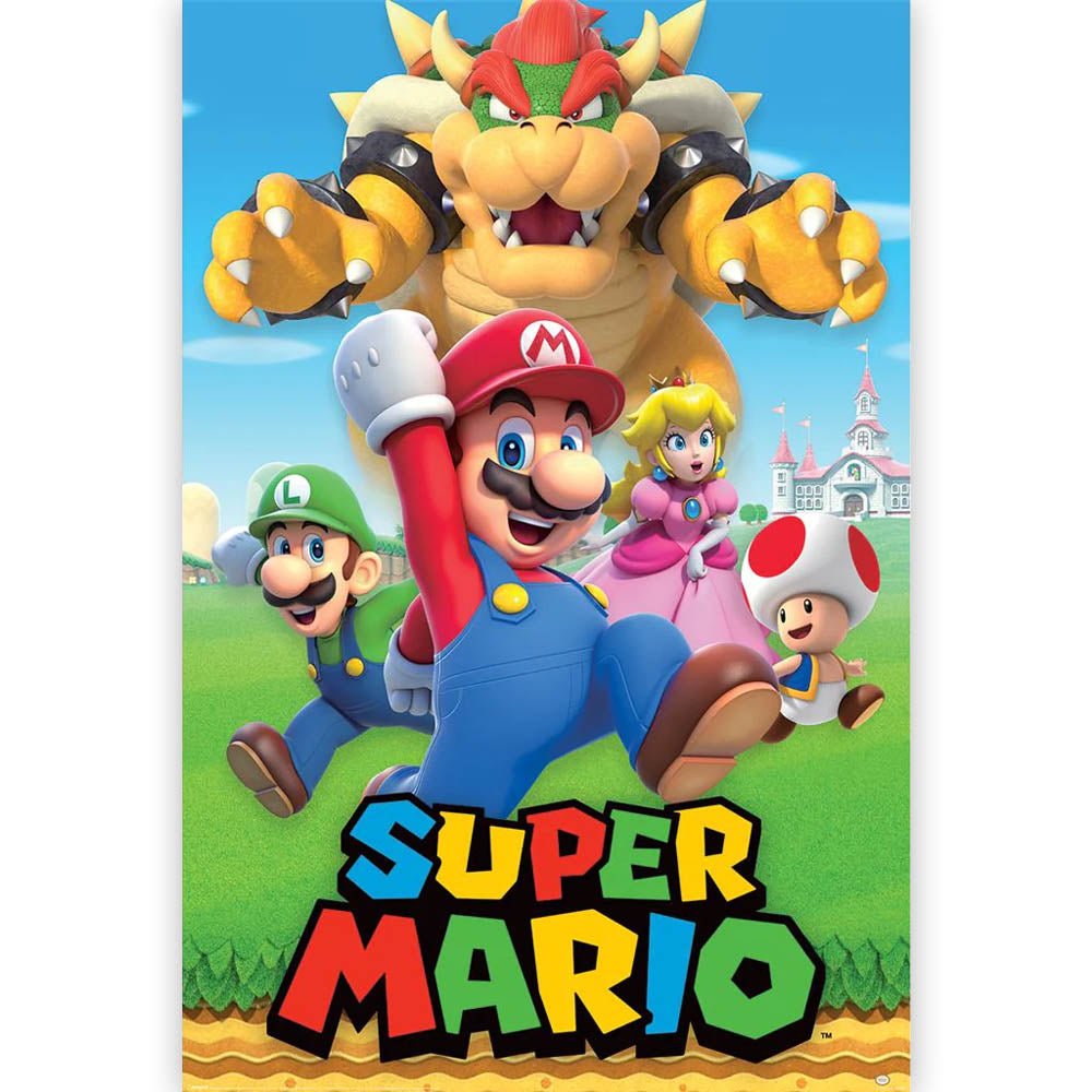 SUPER MARIO スーパーマリオ (40周年 ) - Character Montage / ポスター - PGS